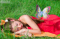 Shy teen female in the meadow