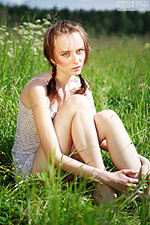 Nude and teens poses outdoors