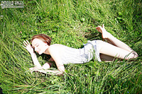 Russian and amour angels poses outdoors