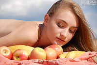 Naked party girl shows her body
