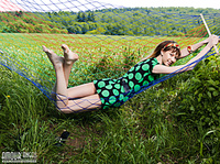 Euro teen erotica young erotic teens female in a hammock