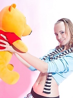 Teen stunningly photo masterpieces amour angels with a teddy bear